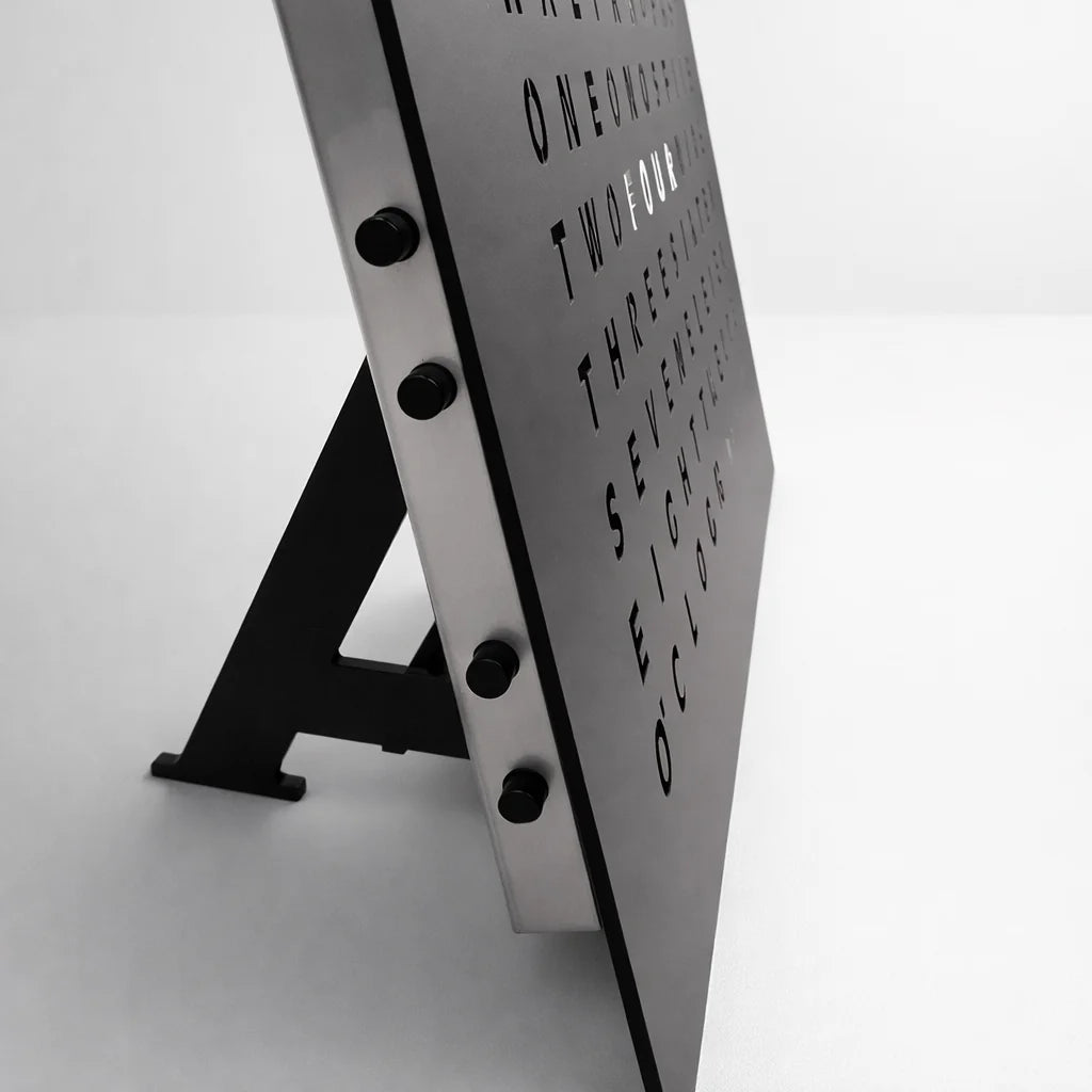 The four push buttons on the side of the LumosClock