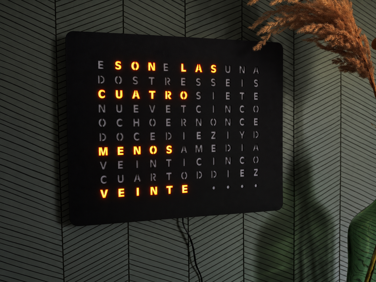 Reloj de palabras en español